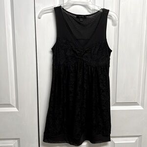 Express Black lace Lined Sleeves Tube Tunic Top Size S